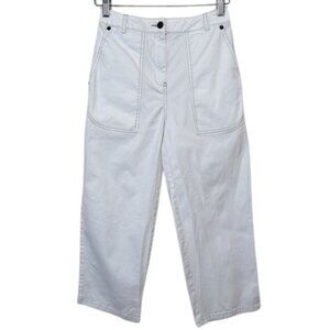 Hudson North Womens 6 Patch Pocket White Cotton Cropped Pant